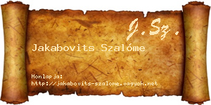 Jakabovits Szalóme névjegykártya