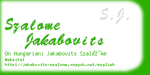 szalome jakabovits business card